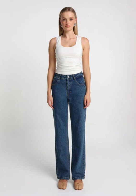 Elina Straight Leg Jeans - Mid Blue - Go-Dolly