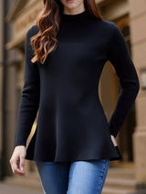 Ellie Peplum Sweater – Grey - Go - Dolly