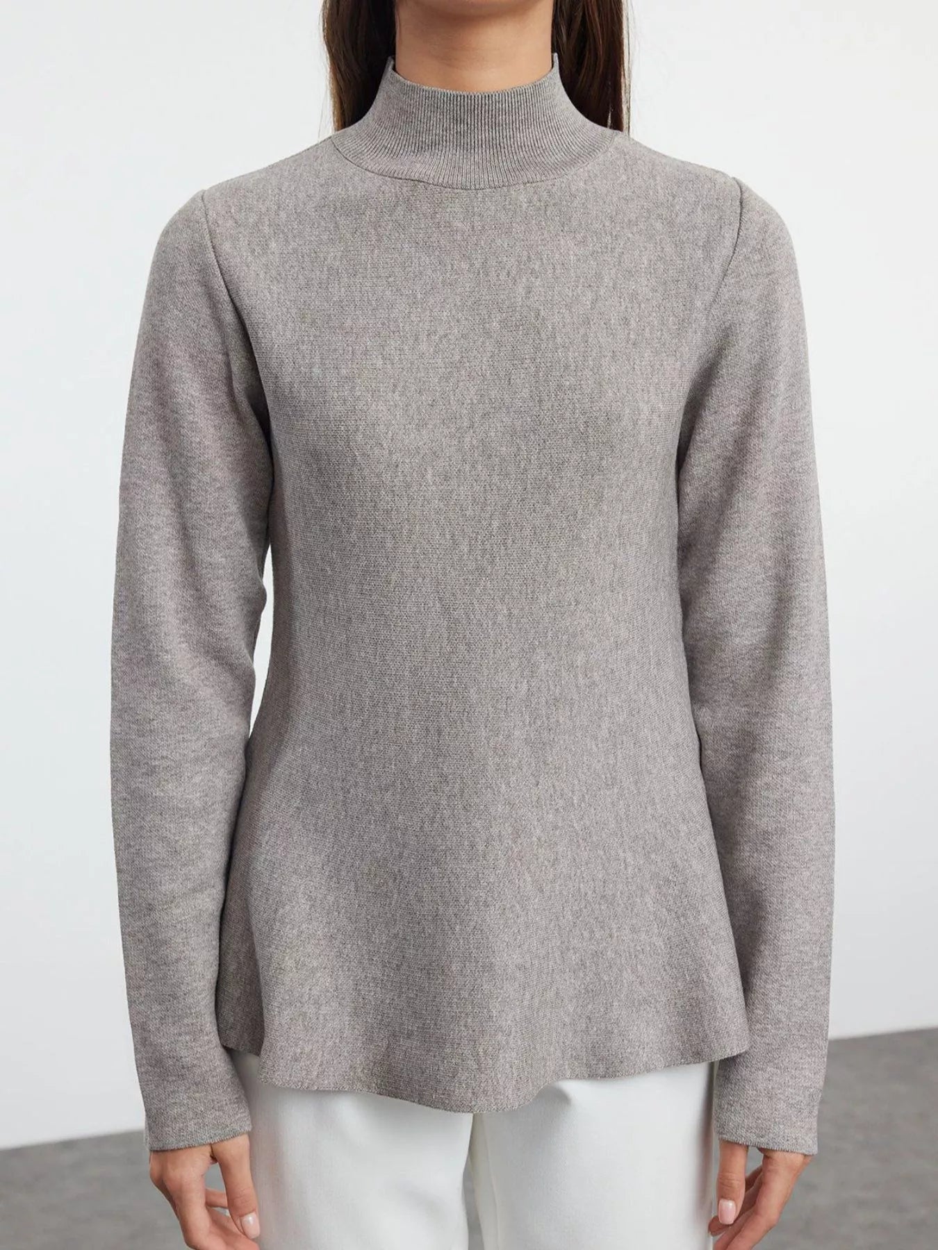Ellie Peplum Sweater – Grey - Go - Dolly