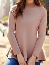 Ellie Peplum Sweater – Grey - Go - Dolly