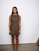 Finn Mini Dress - Brown - Go - Dolly