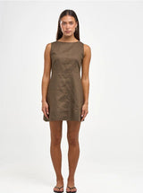 Finn Mini Dress - Brown - Go - Dolly