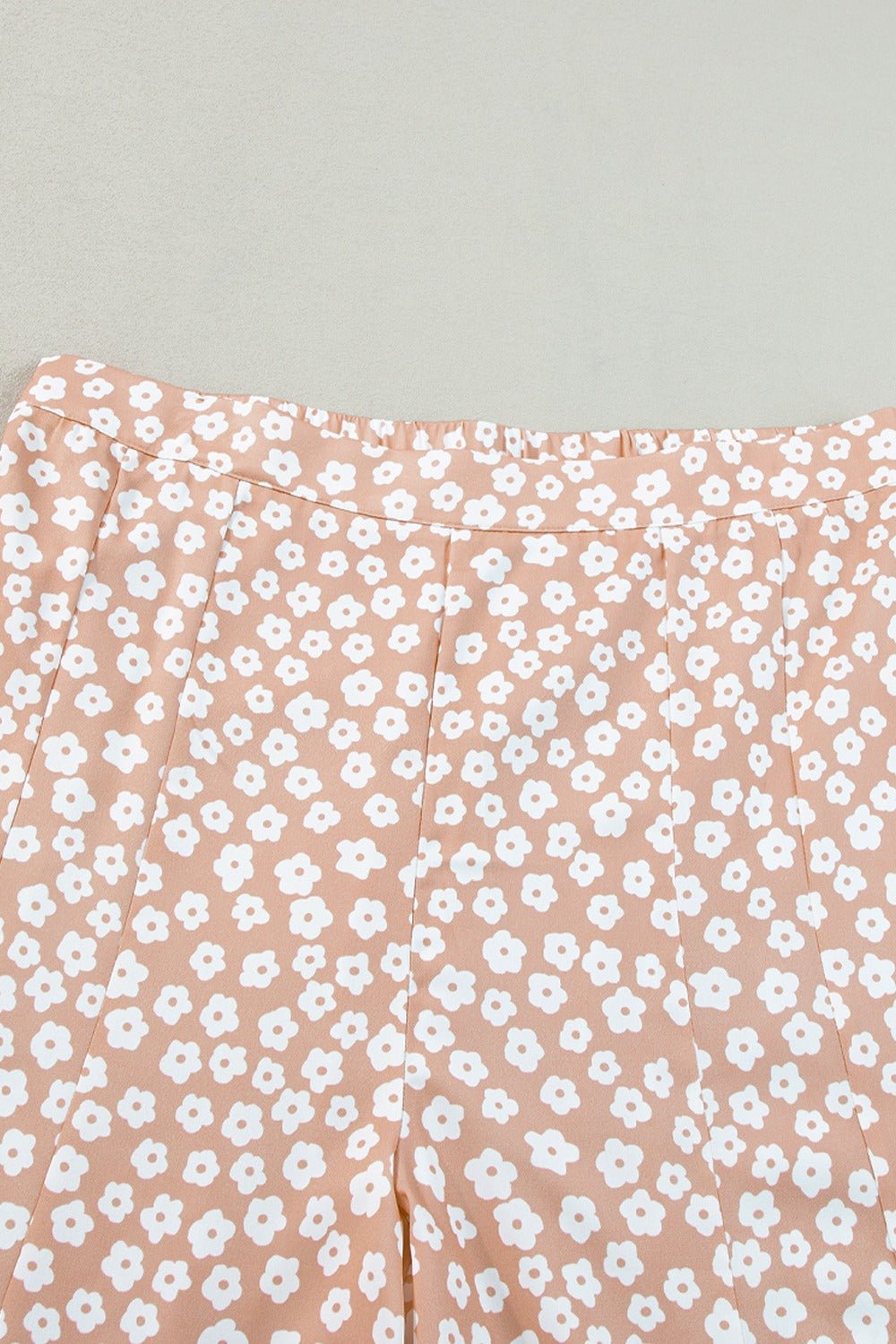 Floral Wide Leg Pants - Apricot - Go - Dolly