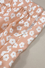 Floral Wide Leg Pants - Apricot - Go - Dolly