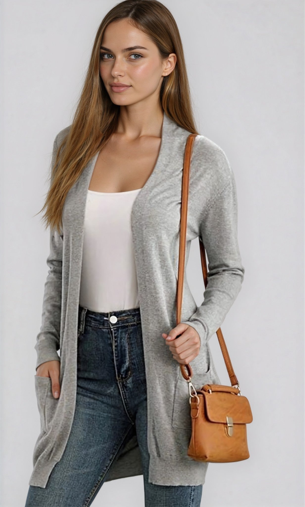 Georgia Long Sleeve Cardigan - Blue - Go - Dolly