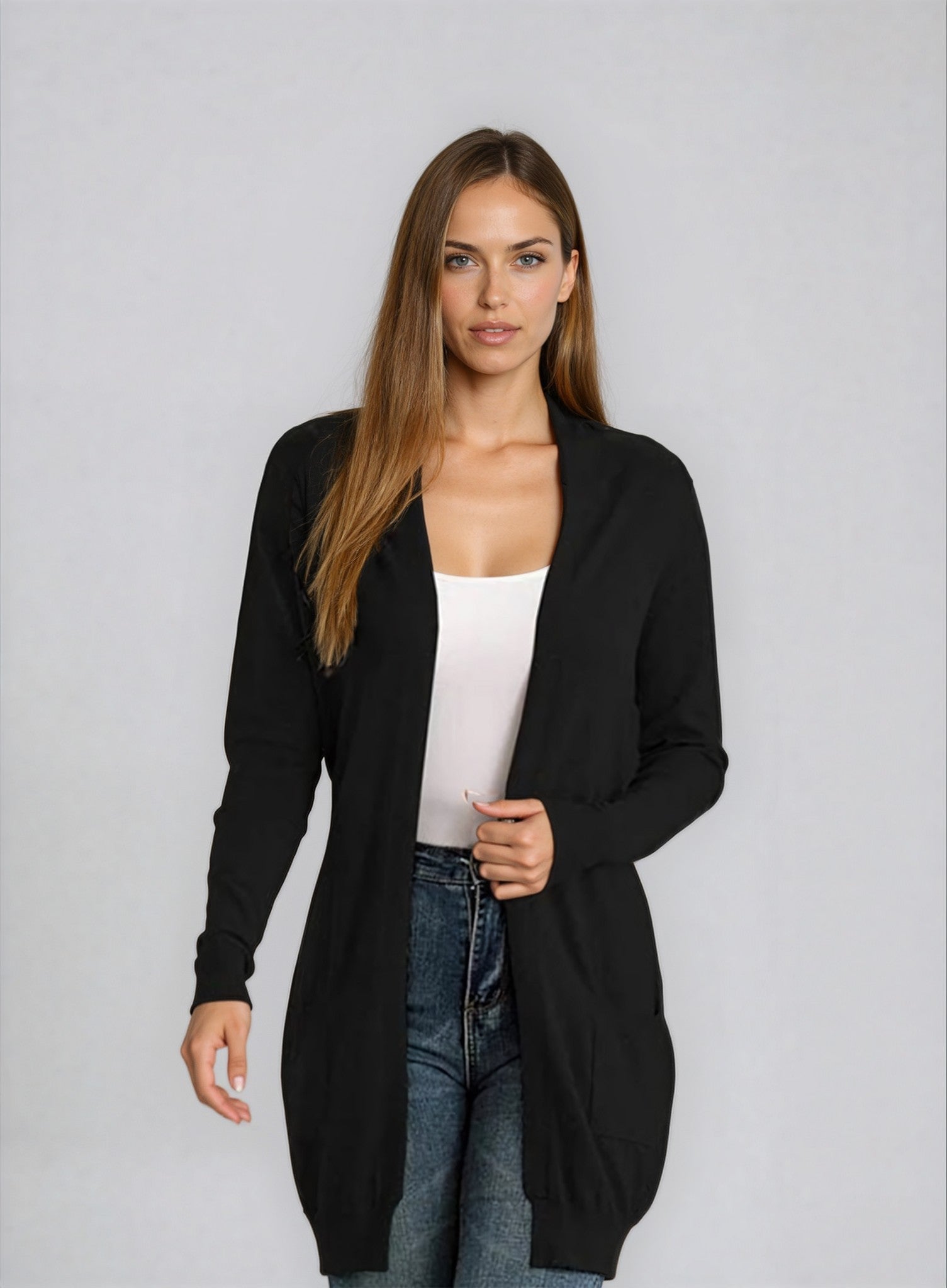 Georgia Long Sleeve Cardigan - Blue - Go - Dolly