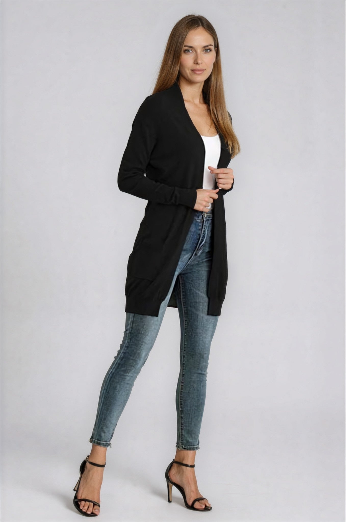 Georgia Long Sleeve Cardigan - Blue - Go - Dolly