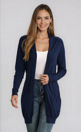 Georgia Long Sleeve Cardigan - Blue - Go - Dolly