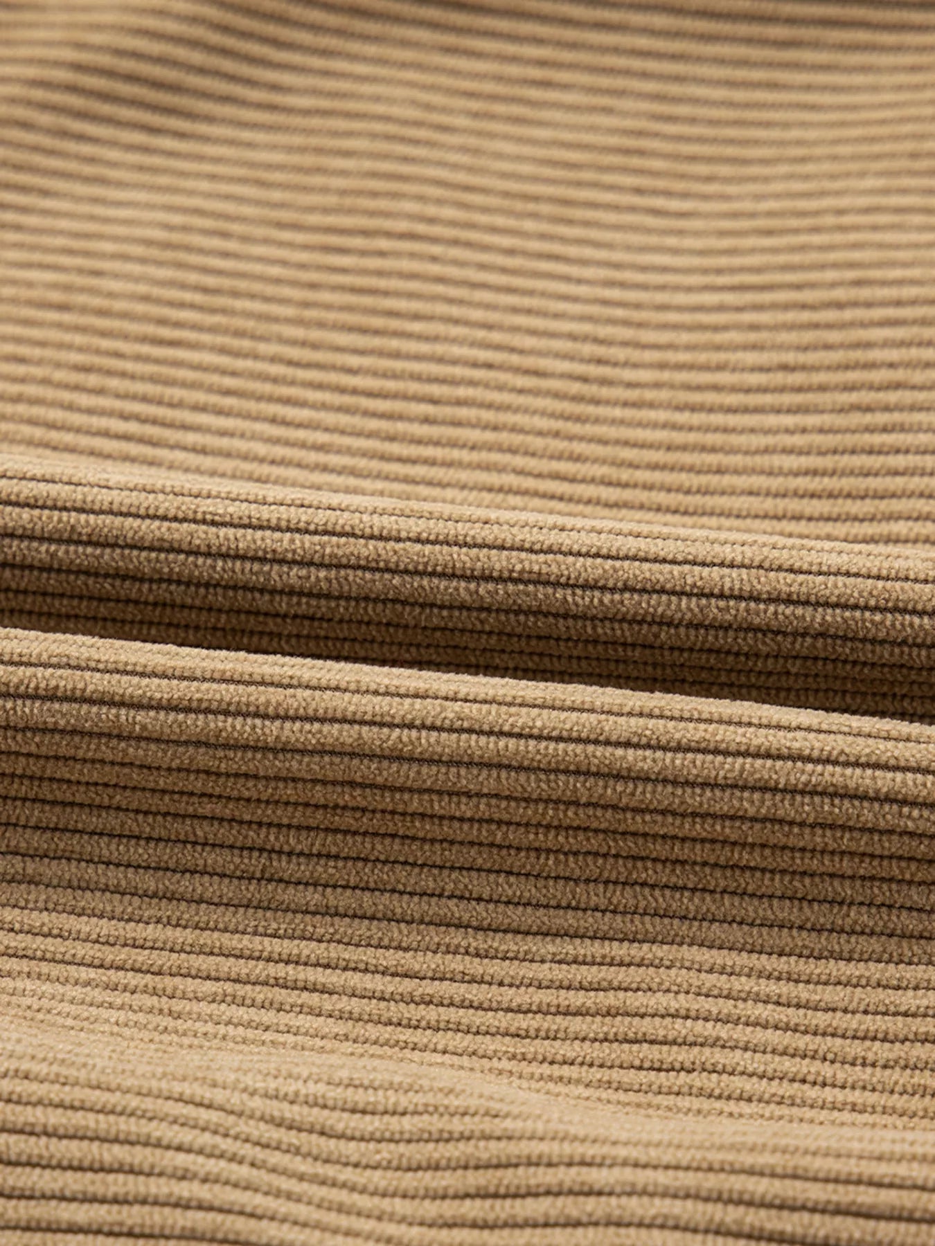 Close-up of hem and corduroy texture