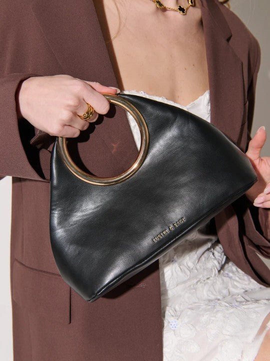 Hailey Statement Handle Bag - Black - Go - Dolly