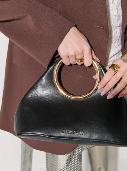 Hailey Statement Handle Bag - Black - Go - Dolly