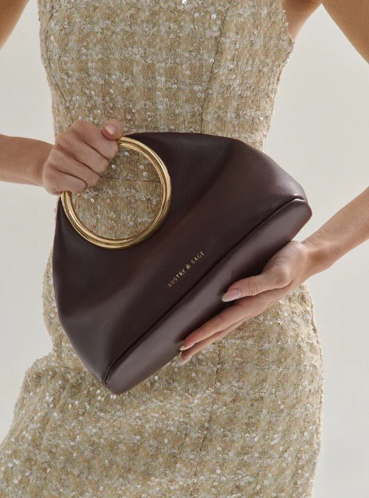 Hailey Statement Handle Bag - Burgundy - Go - Dolly