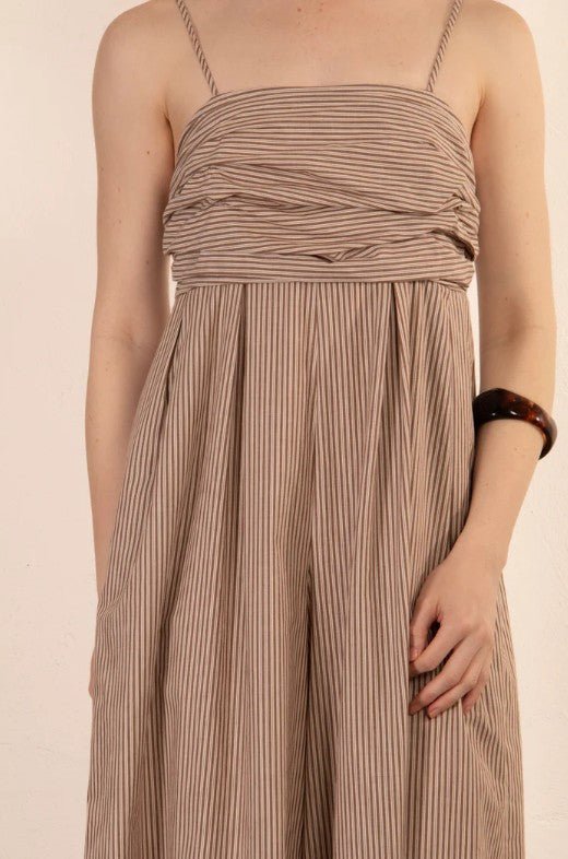 Haisley Striped Jumpsuit - Brown - Go - Dolly
