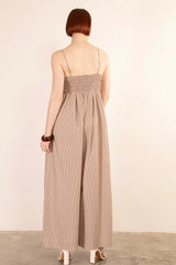 Haisley Striped Jumpsuit - Brown - Go - Dolly