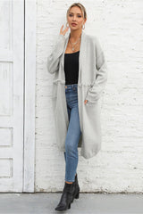 Harper Longline Fringe Cardigan - Light Blue - Go-Dolly