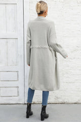 Harper Longline Fringe Cardigan - Light Blue - Go-Dolly