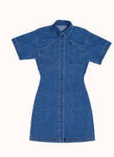 Hunter Denim Mini Dress - Indigo - Go-Dolly