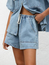 Indigo Denim Shorts - Blue - Go - Dolly