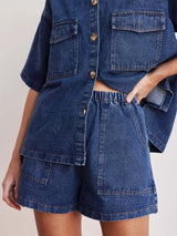 Indigo Denim Shorts - Blue - Go - Dolly