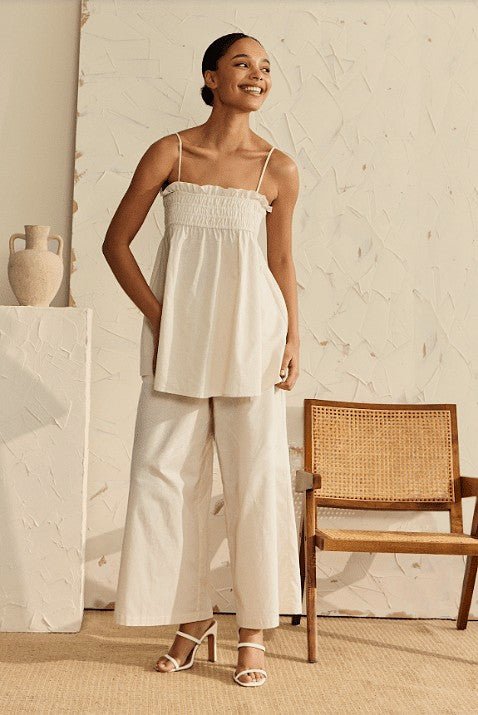 Isla Cotton Wide Leg Pants - Go - Dolly