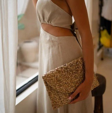 Island Luxe Raffia Clutch - Natural Beige - Go - Dolly