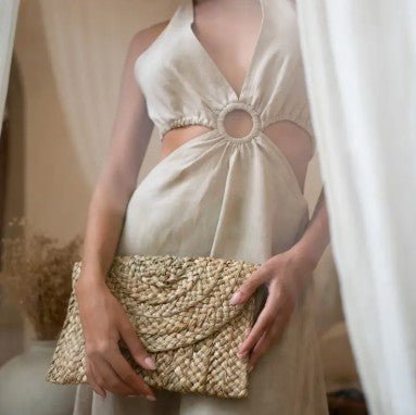 Island Luxe Raffia Clutch - Natural Beige - Go - Dolly