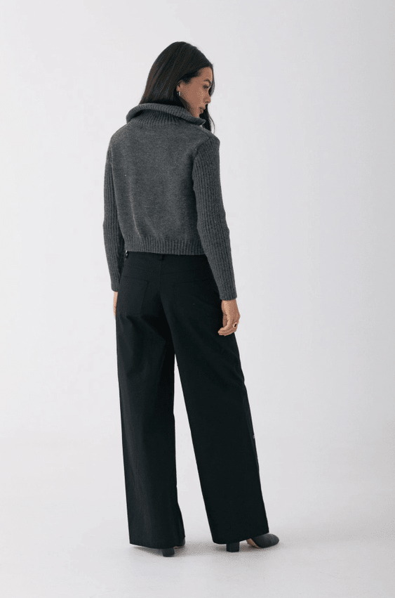 Ivy Neck Cardigan - Grey - Go - Dolly