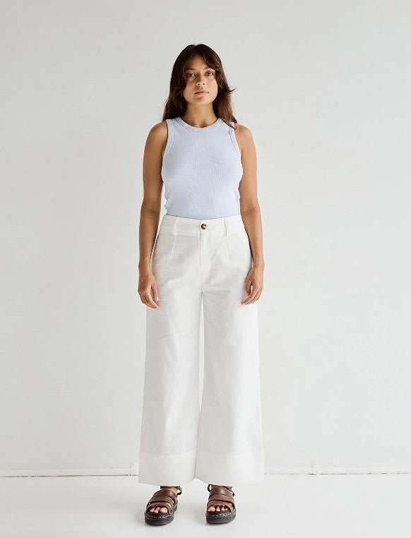 Jagger Wide Leg Pants - White - Go-Dolly