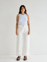 Jagger Wide Leg Pants - White - Go-Dolly