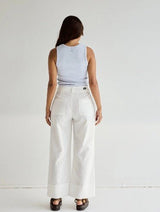 Jagger Wide Leg Pants - White - Go-Dolly