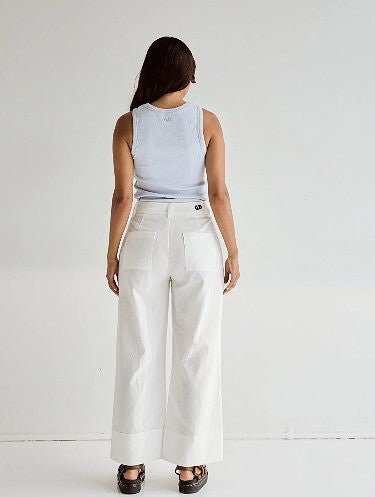 Jagger Wide Leg Pants - White - Go-Dolly