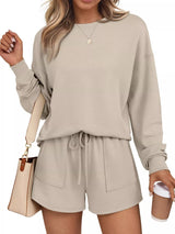Kara Long Sleeve Top and Shorts Set - Turquoise - Go - Dolly