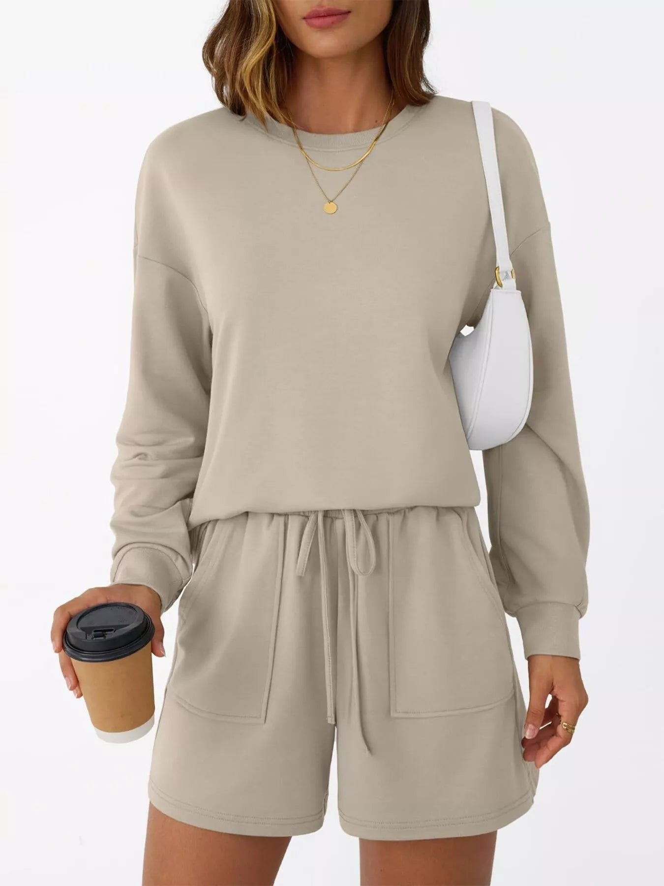 Kara Long Sleeve Top and Shorts Set - Turquoise - Go - Dolly