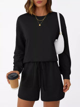 Kara Long Sleeve Top and Shorts Set - Turquoise - Go - Dolly