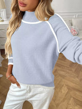 Kiera Turtleneck Long Sleeve Sweater - Khaki - Go - Dolly