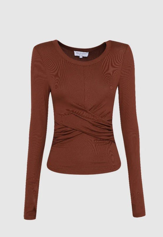 Koko Long Sleeve Top - Chocolate - Go-Dolly