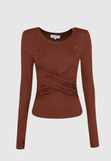 Koko Long Sleeve Top - Chocolate - Go-Dolly