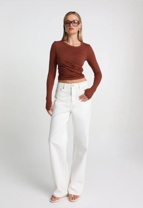 Koko Long Sleeve Top - Chocolate - Go-Dolly