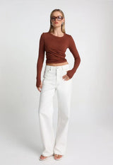 Koko Long Sleeve Top - Chocolate - Go-Dolly
