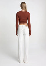 Koko Long Sleeve Top - Chocolate - Go-Dolly