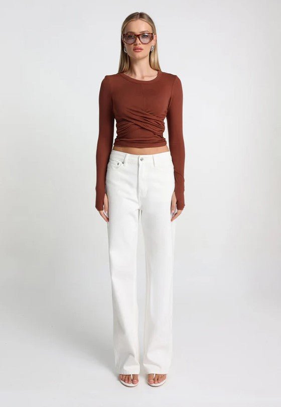 Koko Long Sleeve Top - Chocolate - Go-Dolly