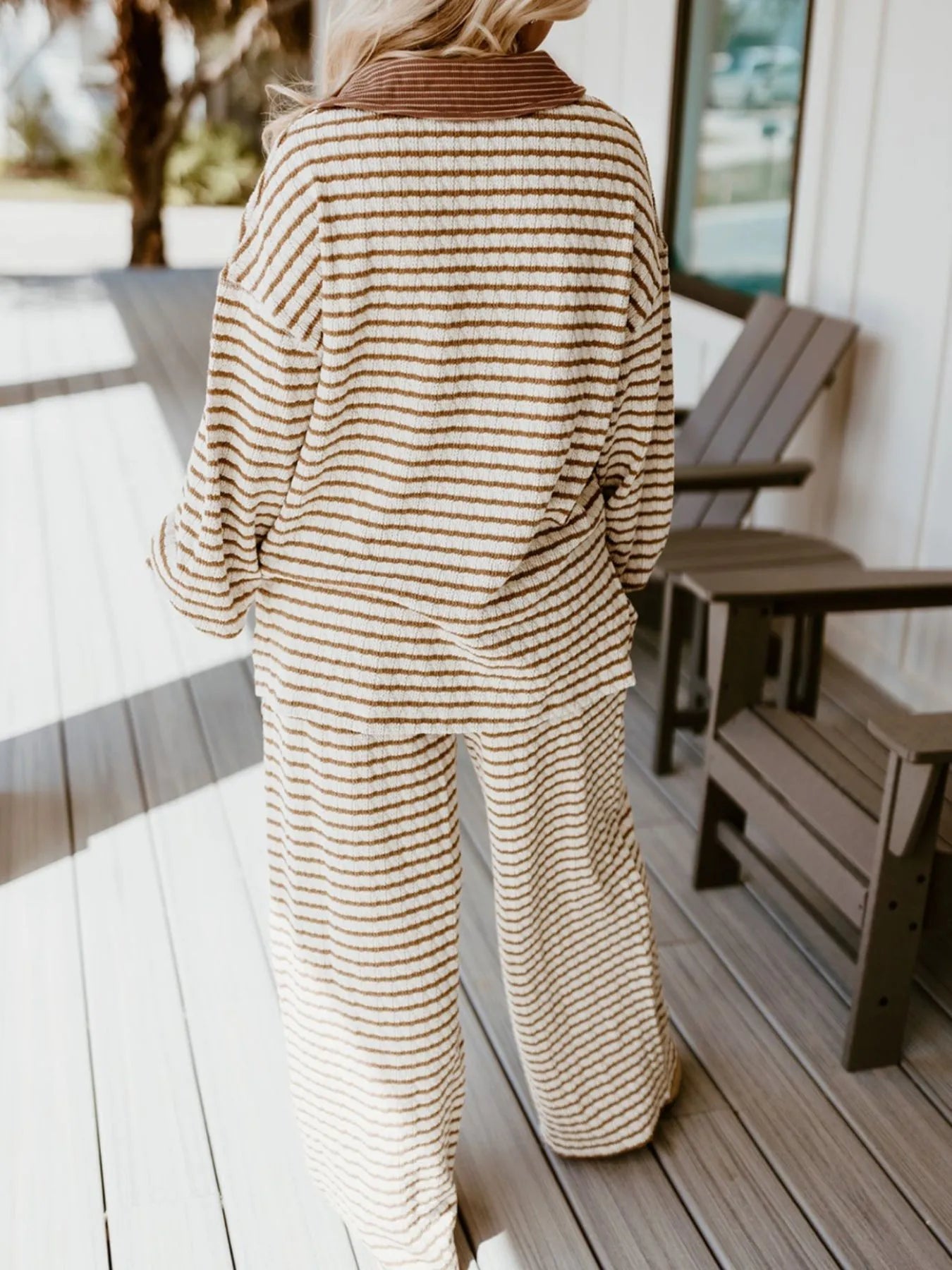 Langston Top and Pants Set - Caramel/White - Go - Dolly