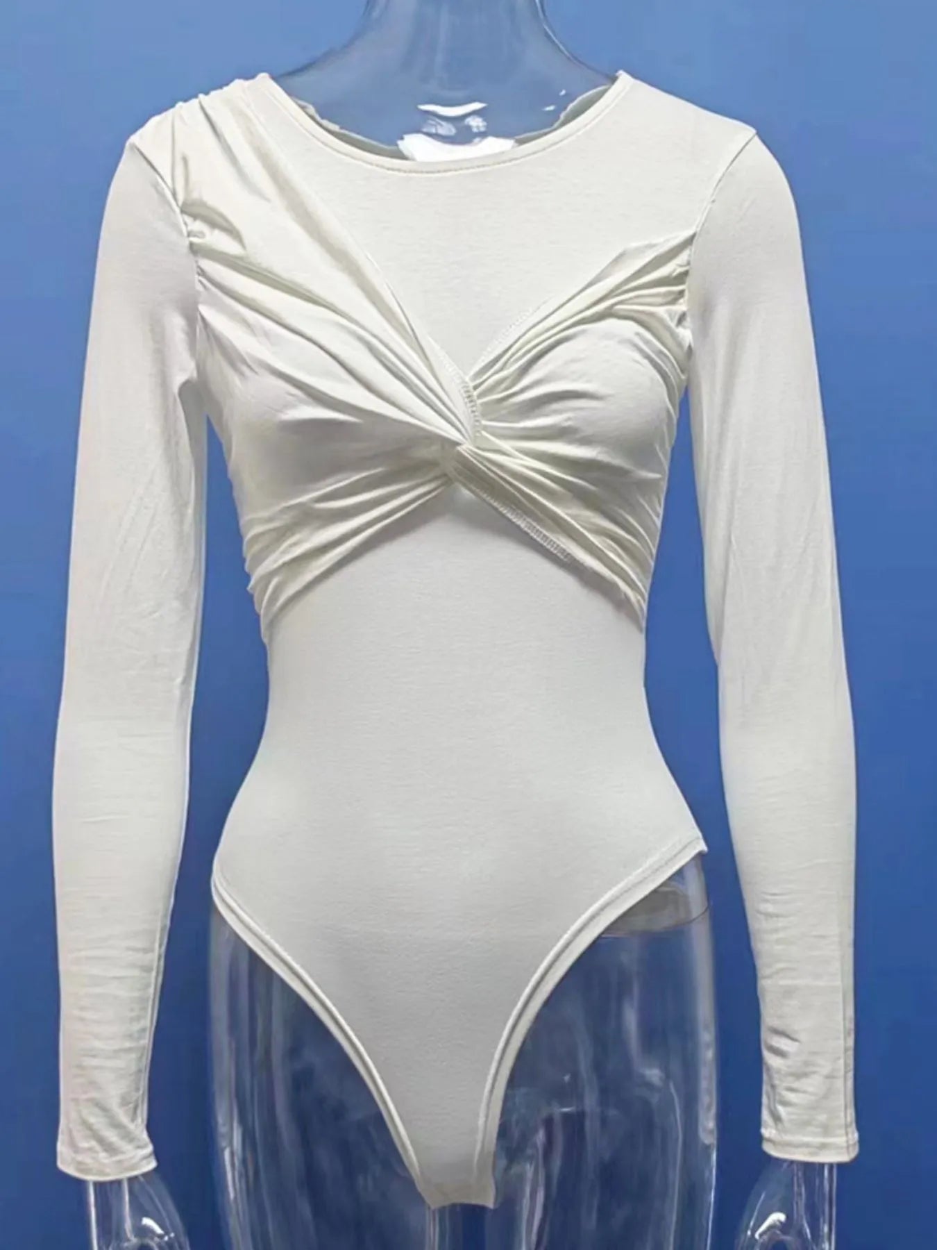 Larissa Twist Front Bodysuit - White - Go - Dolly
