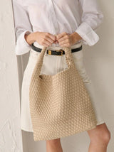 Layla Woven Tote Bag - Beige - Go - Dolly