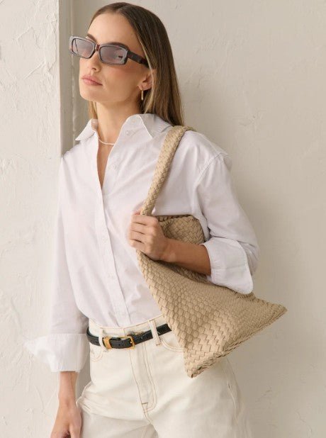 Layla Woven Tote Bag - Beige - Go - Dolly