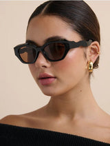 Lizzie Cat - Eye Sunglasses - Black - Go - Dolly