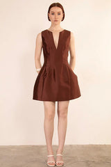Luciana Mini Dress - Brown - Go - Dolly
