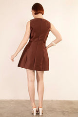 Luciana Mini Dress - Brown - Go - Dolly