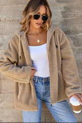 Luna Fleece Hooded Jacket - Khaki - Go - Dolly