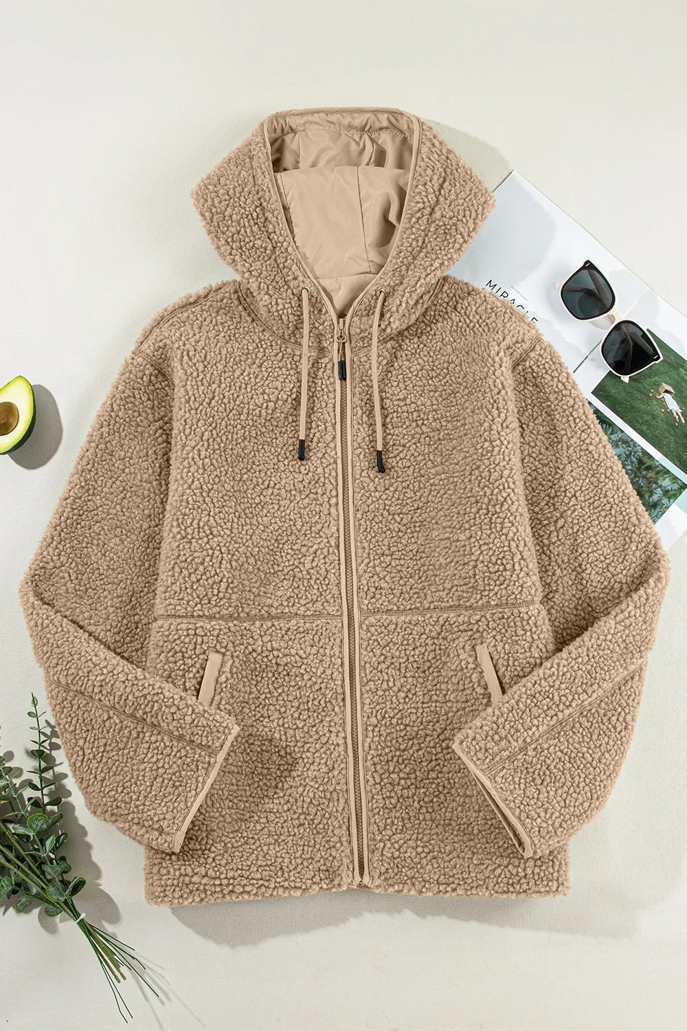 Luna Fleece Hooded Jacket - Khaki - Go - Dolly